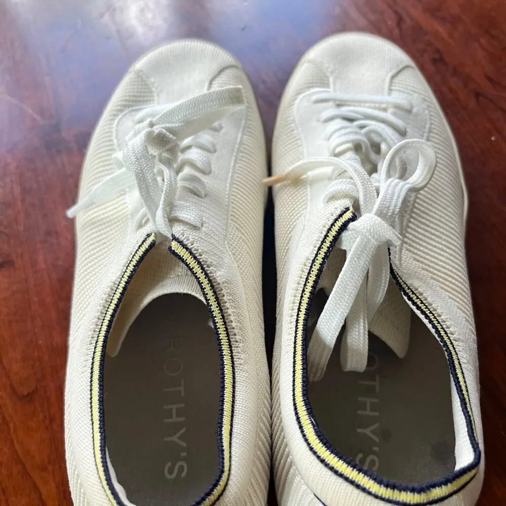 Rothy's The‎ Lace Up - Off White Sneakers. Size 10